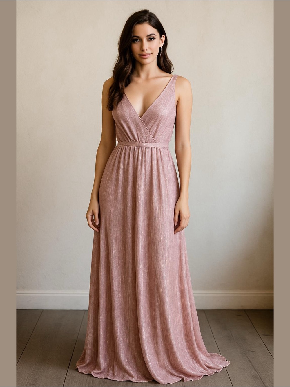 Show Me Your Mumu Kendal Maxi Metallic Champagne M Gown Glam Chic Princess Sexy